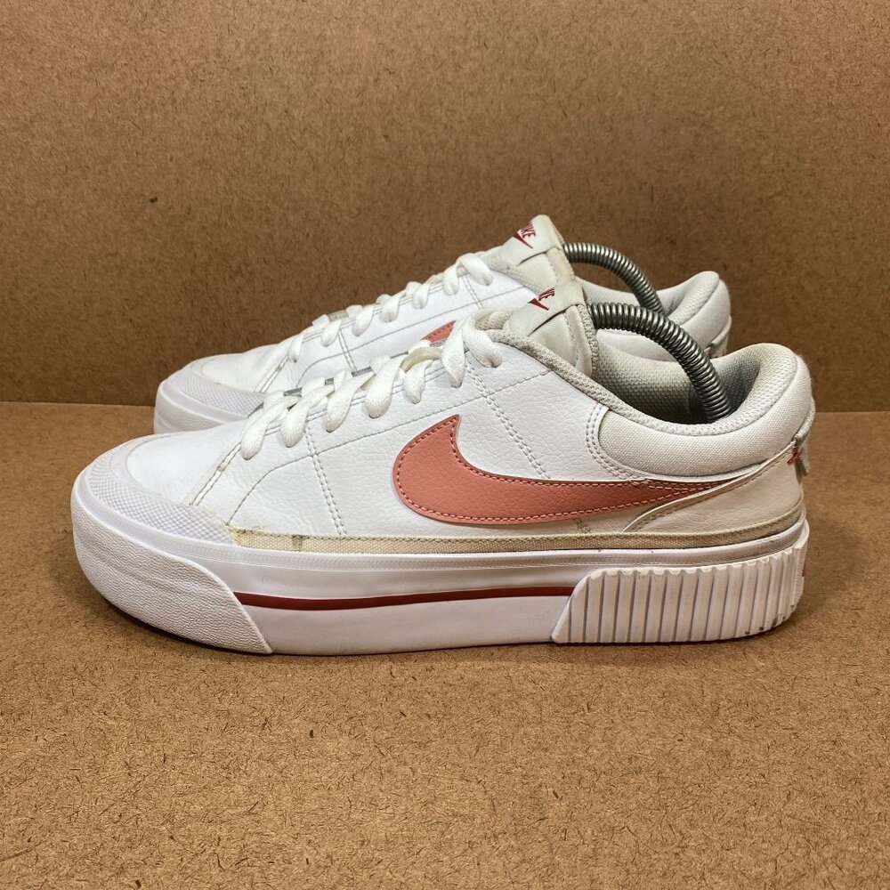 Nike Womens Court Legacy Lift White Guava Ice Sneakers Size 10.5 Casual Shoes